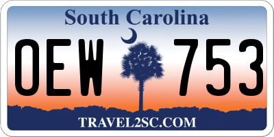 SC license plate OEW753
