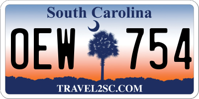 SC license plate OEW754