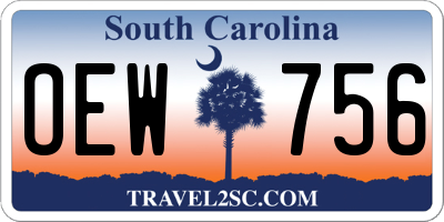 SC license plate OEW756