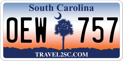 SC license plate OEW757