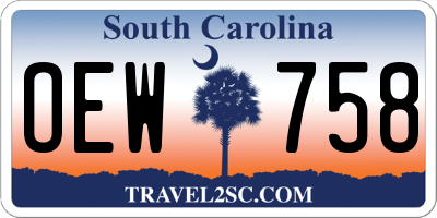 SC license plate OEW758