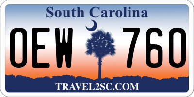 SC license plate OEW760