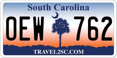 SC license plate OEW762