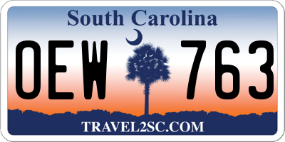 SC license plate OEW763