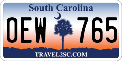 SC license plate OEW765