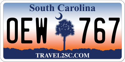 SC license plate OEW767