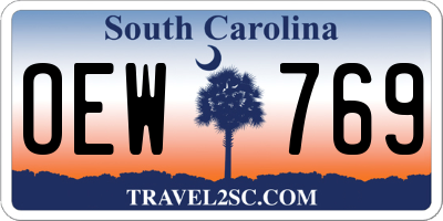 SC license plate OEW769