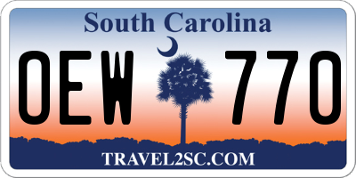 SC license plate OEW770
