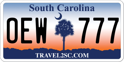 SC license plate OEW777