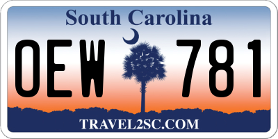 SC license plate OEW781