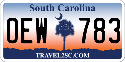 SC license plate OEW783
