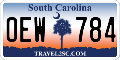 SC license plate OEW784