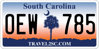 SC license plate OEW785