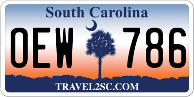SC license plate OEW786