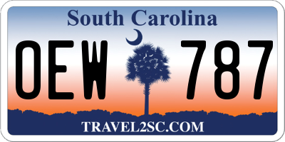 SC license plate OEW787