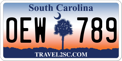 SC license plate OEW789