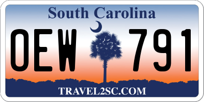 SC license plate OEW791