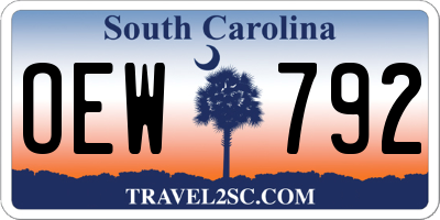 SC license plate OEW792