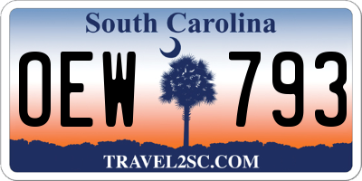 SC license plate OEW793