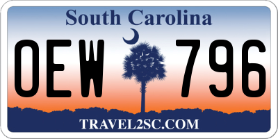 SC license plate OEW796