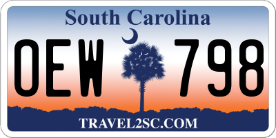 SC license plate OEW798