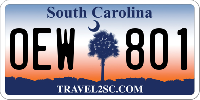 SC license plate OEW801