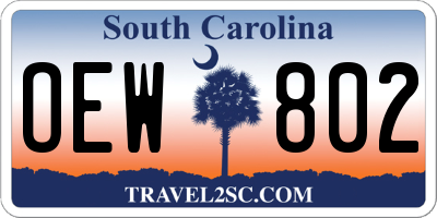 SC license plate OEW802