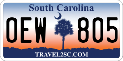 SC license plate OEW805