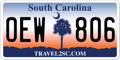 SC license plate OEW806
