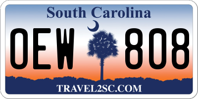 SC license plate OEW808