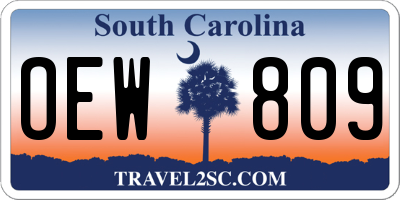 SC license plate OEW809