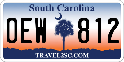 SC license plate OEW812