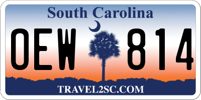 SC license plate OEW814