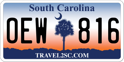 SC license plate OEW816