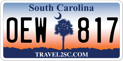 SC license plate OEW817
