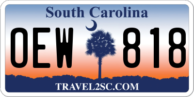 SC license plate OEW818