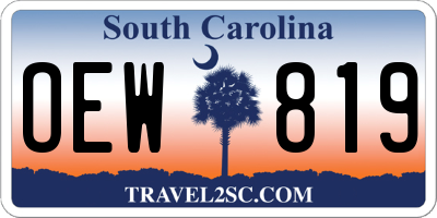 SC license plate OEW819