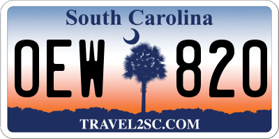 SC license plate OEW820