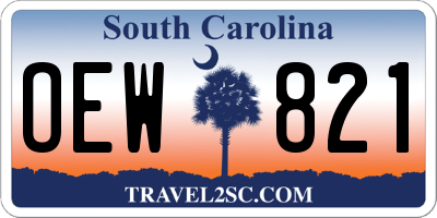 SC license plate OEW821