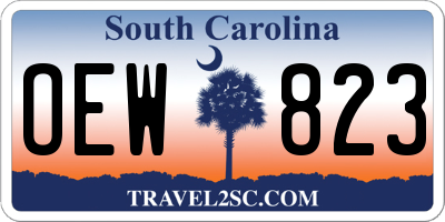 SC license plate OEW823