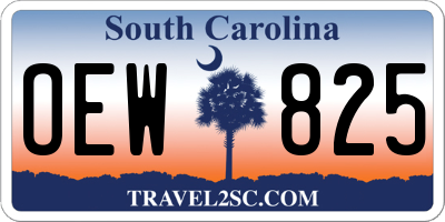 SC license plate OEW825