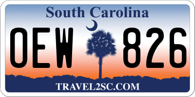SC license plate OEW826