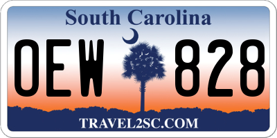 SC license plate OEW828