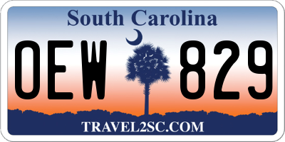 SC license plate OEW829