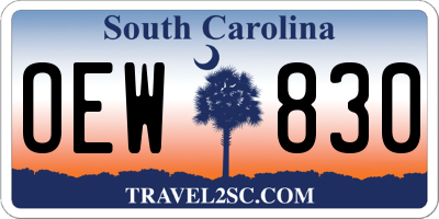 SC license plate OEW830