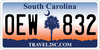 SC license plate OEW832