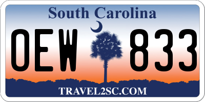 SC license plate OEW833