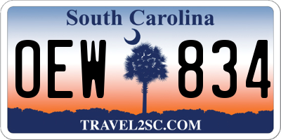 SC license plate OEW834