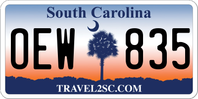 SC license plate OEW835
