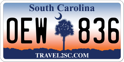 SC license plate OEW836